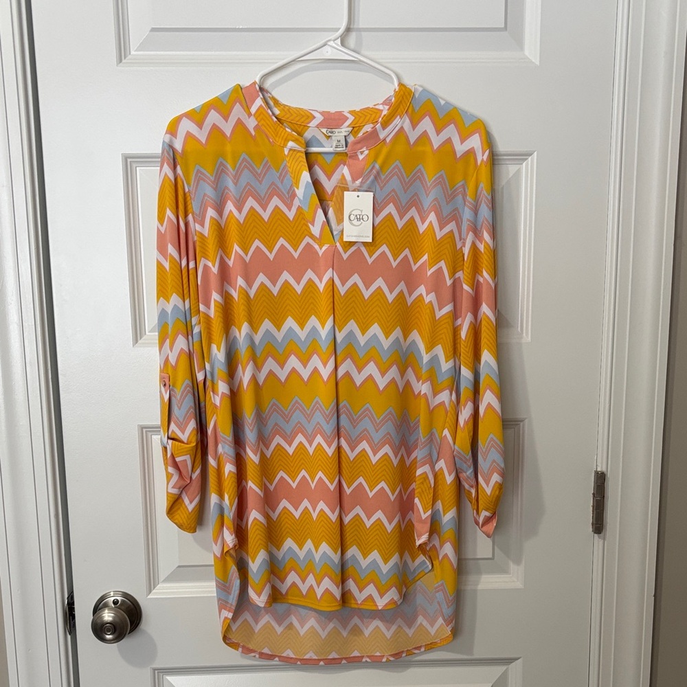 Cato Multicolor Chevron Blouse